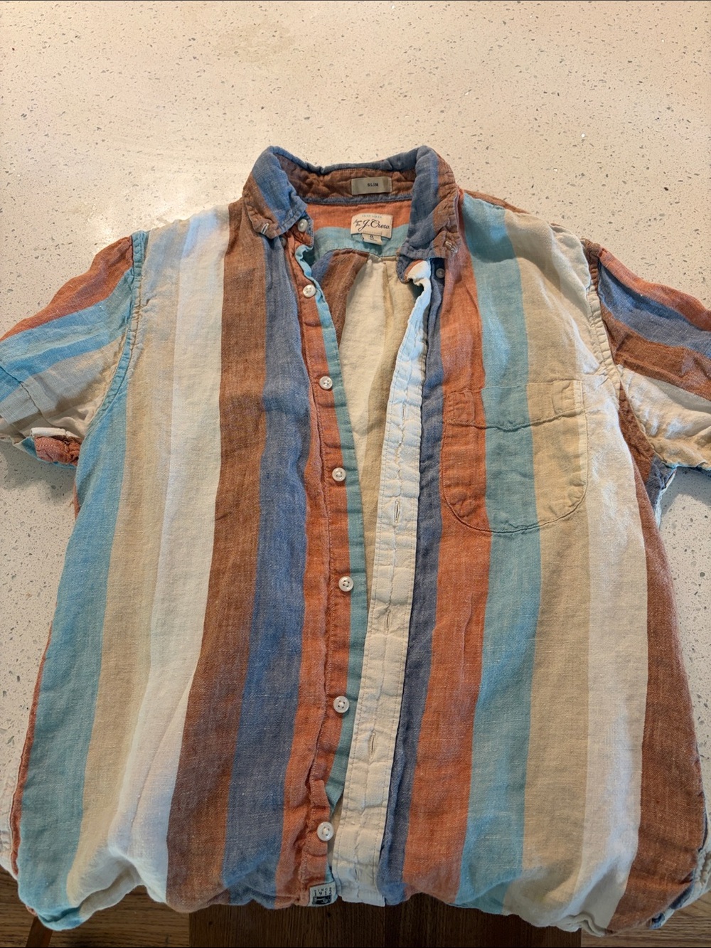 J Crew linen button up shirt size S